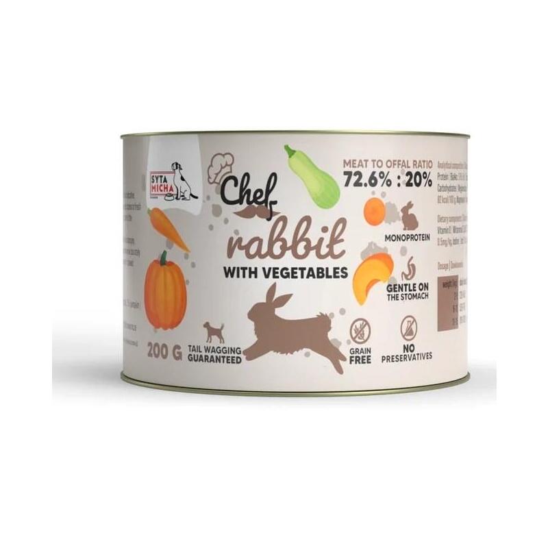 Syta Micha Chef Rabbit With Vegetables Mono - Comida Húmeda Perros - 200G