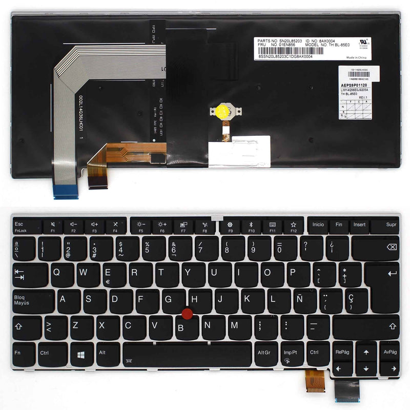 Keyboard Retroiluminado Laptop Lenovo Thinkpad T460S Frame Silver
