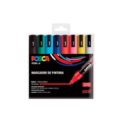 Uniball Case Basic Marcador Posca PC-5M/8C Surtido -8U- — image 1