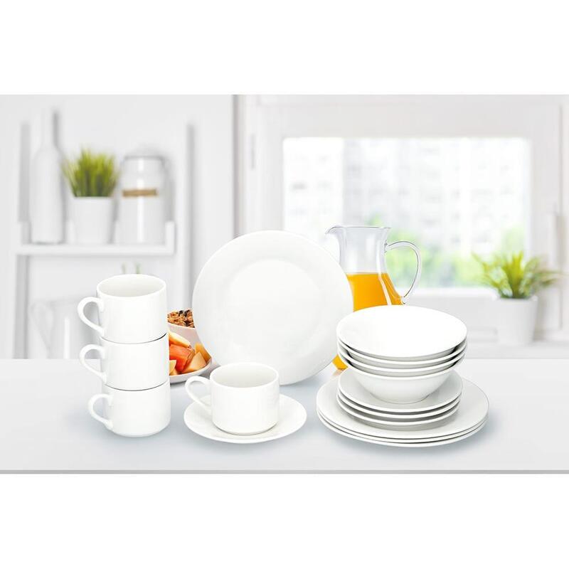 Tableware 16 Pieces White Ceramic