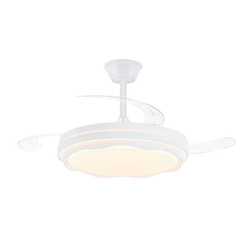 Fan Ceiling LED Cct, 3 Aspas Retráctiles 60W, 6600 Im, White Aspas Ø106CM, Plafón Ø15CM, Height 30,5 - 40,5CM