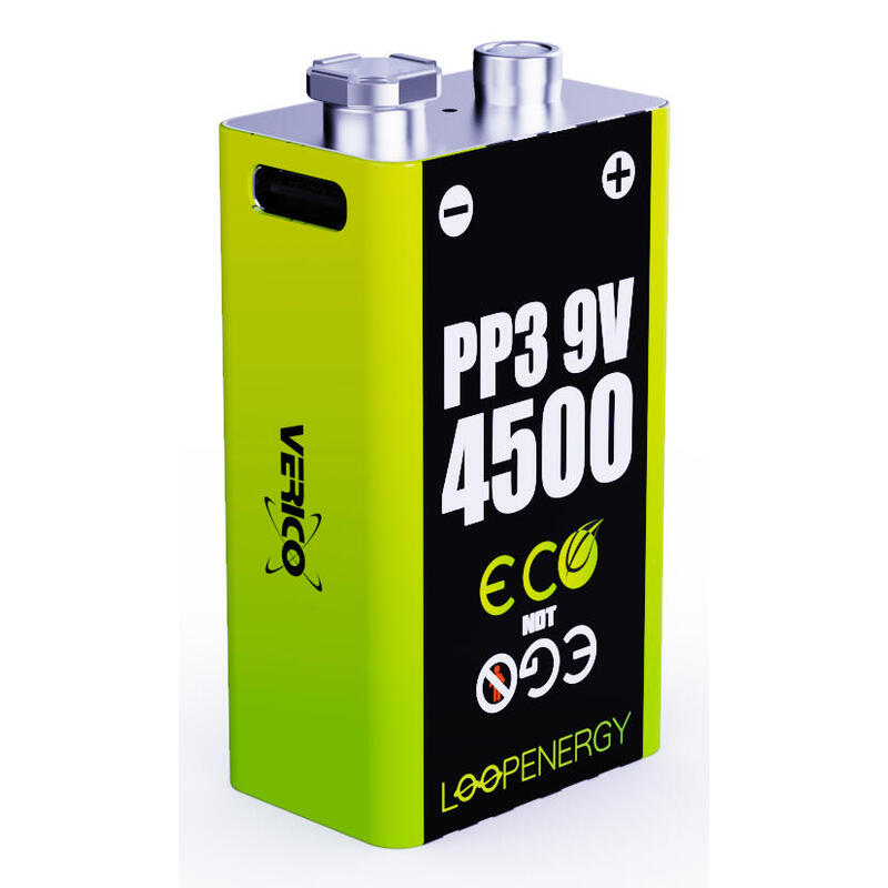 Verico Loopenergy Li-ion Battery 9V-BLOCK, Usb-c, 2ER Pack Retail