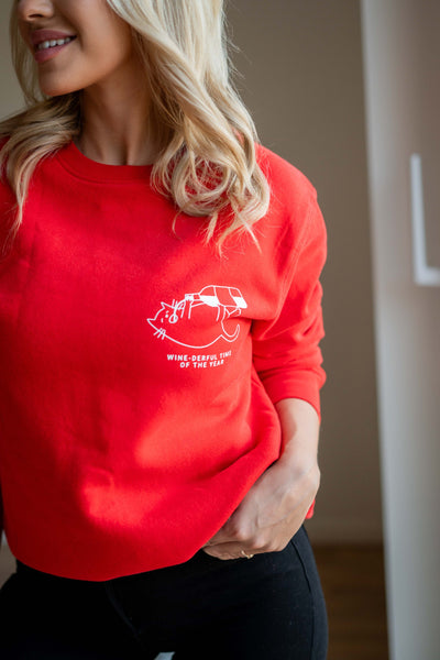 Wine-derful Time of a Year Oversized Sweatshirt